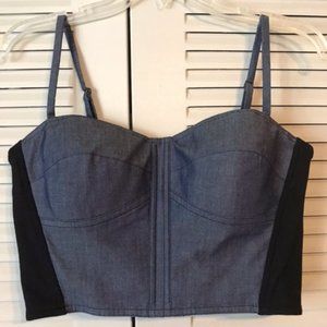 Rebecca Minkoff Mojito Denim Bustier Crop Top
